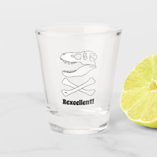 Verre A Shot Dinosaure Dinosaure Drapeau Pirate