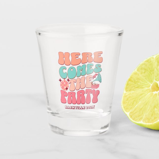 Verre A Shot Disco Bachelorette Party Super Retro 80's 70's (Devant)