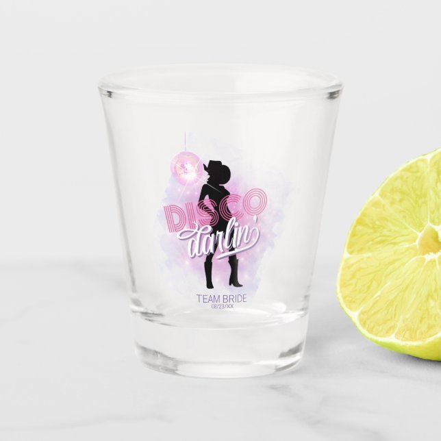 Verre A Shot Disco Darlin' Équipe de la Mariée Bride ID928  (Devant)
