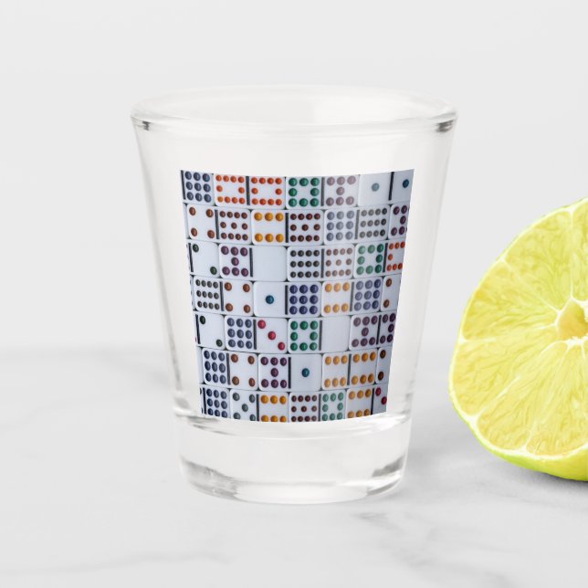 Verre A Shot Dominos Numéros Jeu (Devant)
