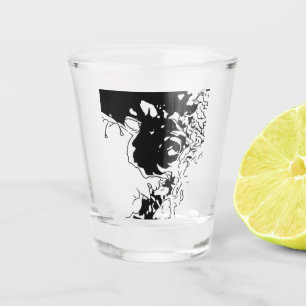 Verre A Shot Doodle de fleurs