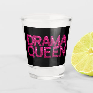 Verre A Shot Drama Queen Hot Pink Parties scintillant