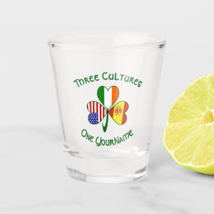 Verre A Shot Drapeau Américain Irlandais Espagnol Trèfle Person