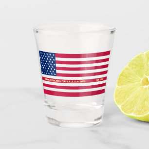 Verre A Shot Drapeau américain personnalisé monogramme personna
