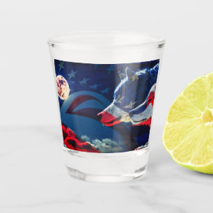 Verre A Shot Drapeau américain Wolf