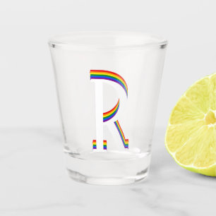 Verre A Shot Drapeau arc-en-ciel LGBT Gay pride Personnalisé Mo