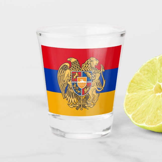 Verre A Shot Drapeau arménien & patriote arménien/sports (Devant)