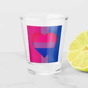 Verre A Shot Drapeau bisexuel Communauté de coeur et de fierté
