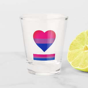 Verre A Shot Drapeau bisexuel Communauté de coeur et de fierté 