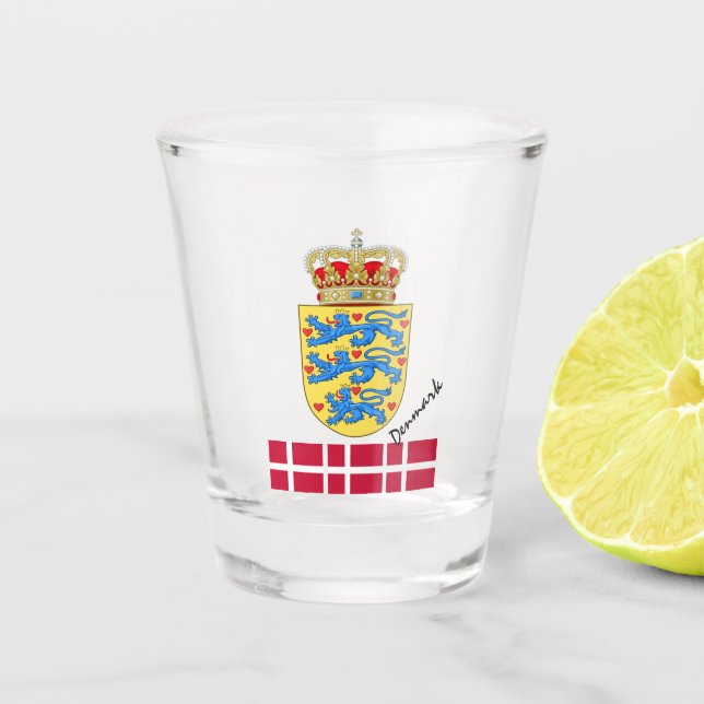 Verre A Shot Drapeau danois & Danemark pays patriote / sports (Devant)