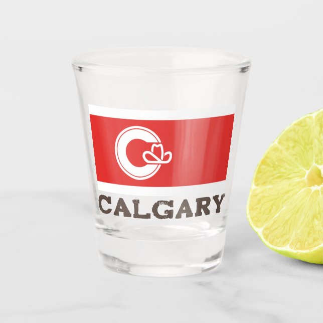 Verre A Shot Drapeau de Calgary, CANADA (Devant)