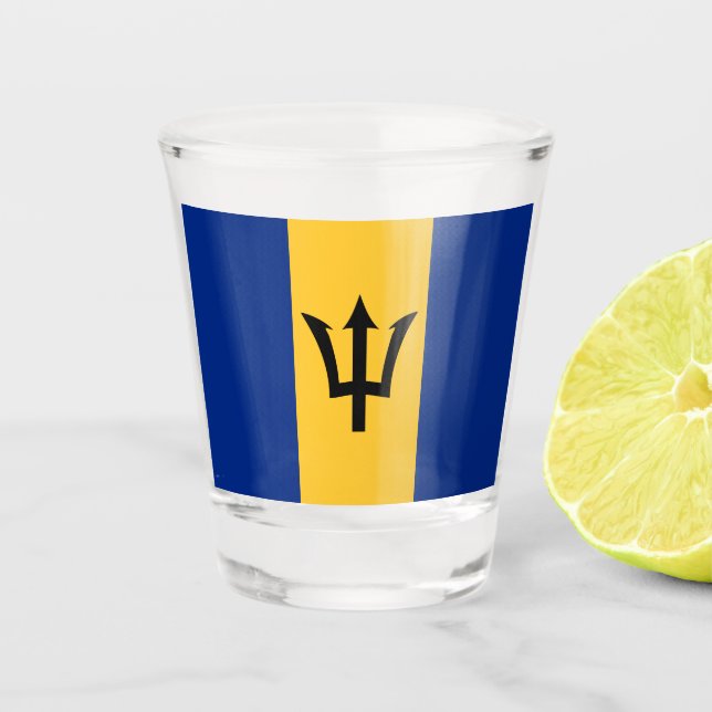 Verre A Shot Drapeau de la Barbade (Bajan) (Devant)