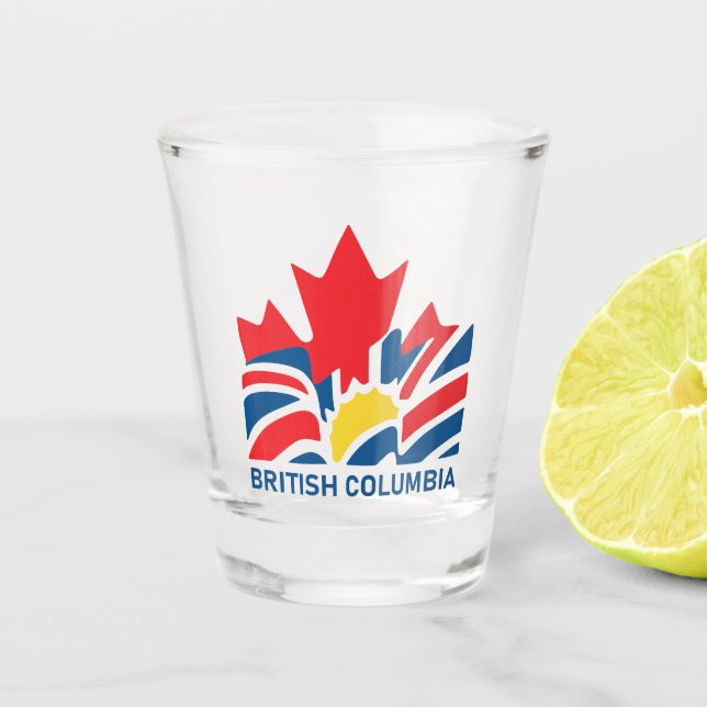 Verre A Shot Drapeau de la Colombie-Britannique Canada Souvenir (Devant)