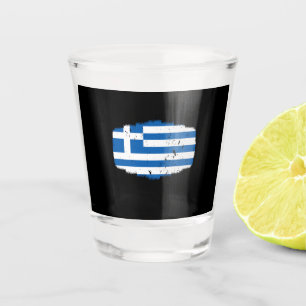 Verre A Shot Drapeau de la Grèce