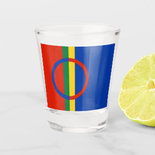 Verre A Shot Drapeau de la Laponie (Noël) (Sami) (Laplander)