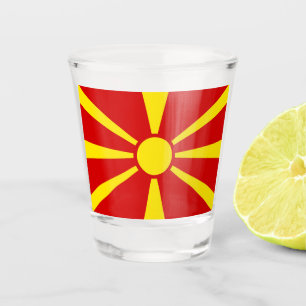 Verre A Shot Drapeau de la Macédoine du Nord