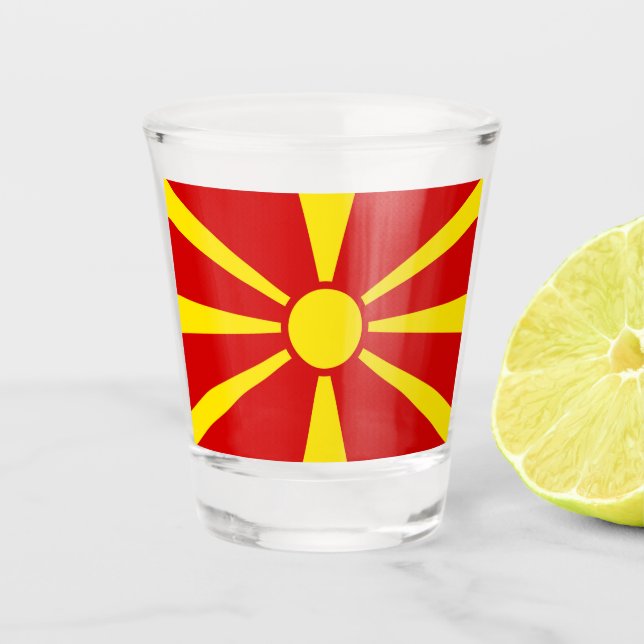 Verre A Shot Drapeau de la Macédoine du Nord (Devant)