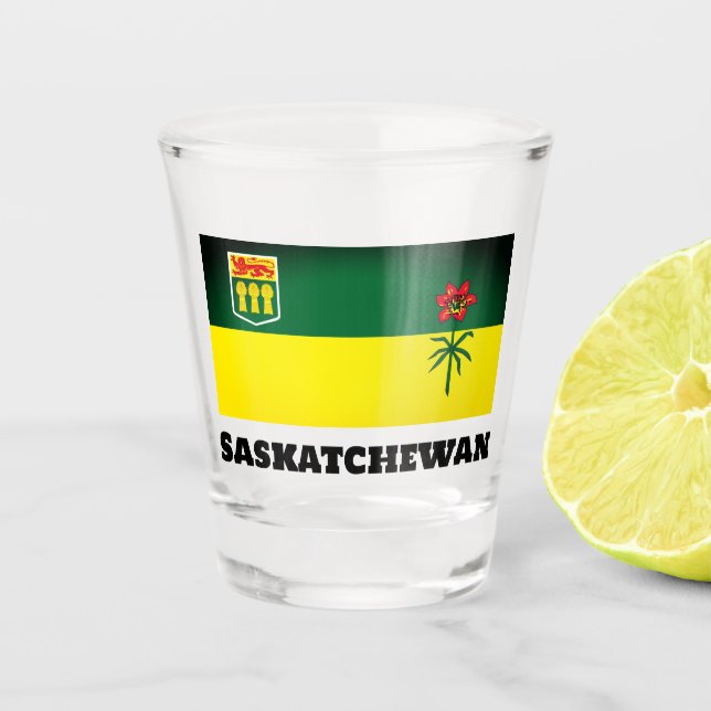 Verre A Shot Drapeau de la Saskatchewan (CANADA) (Devant)