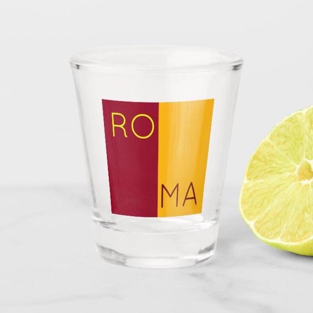 Verre A Shot Drapeau de la ville de Rome, Italie (Devant)
