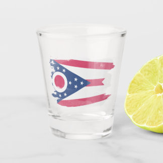 Verre A Shot Drapeau de l'état de l'Ohio brasse, drapeau de l'O