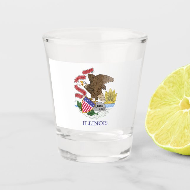 Verre A Shot Drapeau de l'Illinois (Devant)