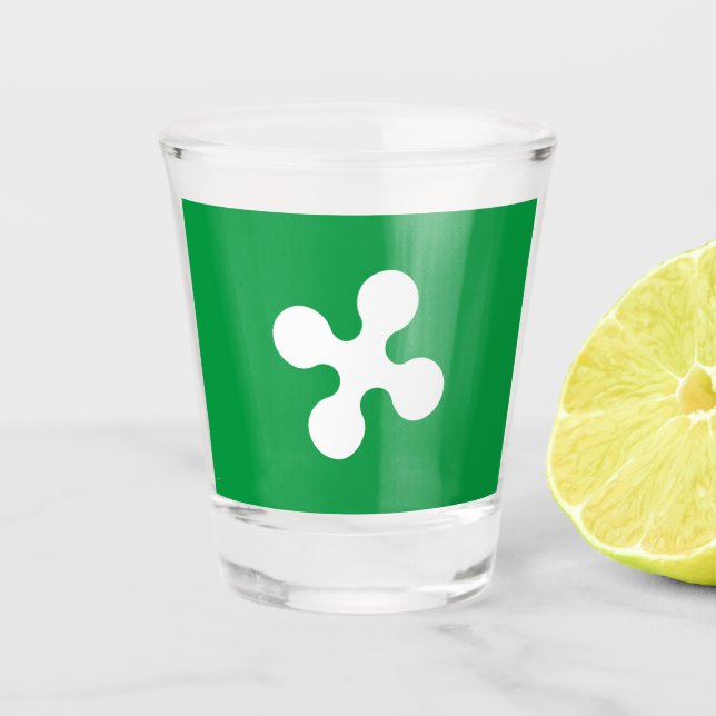 Verre A Shot Drapeau de Lombardie (Italie) (Devant)