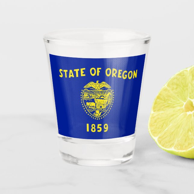 Verre A Shot Drapeau de l'Oregon  (Devant)