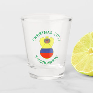 Verre A Shot Drapeau de Noël Abuela ange colombien Personnalise