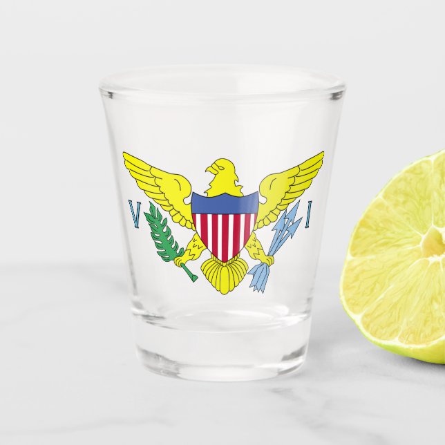 Verre A Shot Drapeau des îles Vierges (Devant)