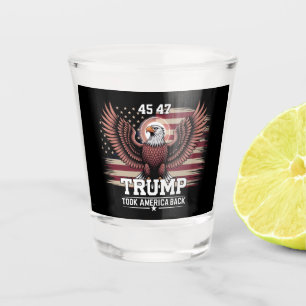 Verre A Shot Drapeau du 45e et 47e président Trump 2025 Aigle A