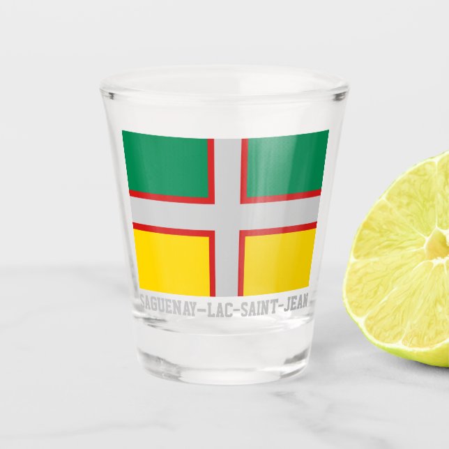 Verre A Shot Drapeau du Saguenay-Lac-Saint-Jean (QUÉBEC) (Devant)