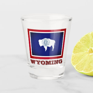 Verre A Shot Drapeau du Wyoming