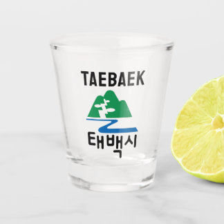 Verre A Shot Drapeau emblématique de Taebaek, Corée du Sud