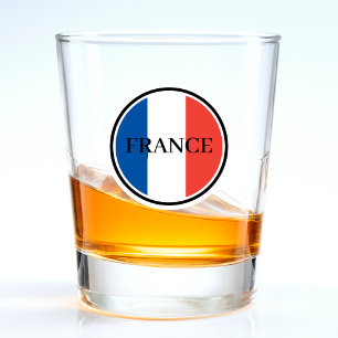 Verre A Shot Drapeau français Rouge Blanc & Bleu Patriotique