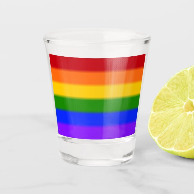Verre A Shot Drapeau Gay pride arc-en-ciel de paille (Devant)