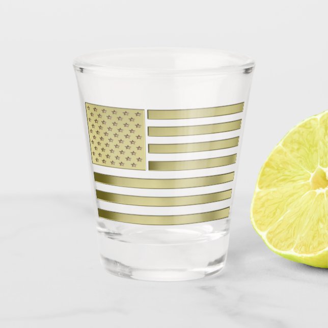 Verre A Shot Drapeau Gold American (Devant)