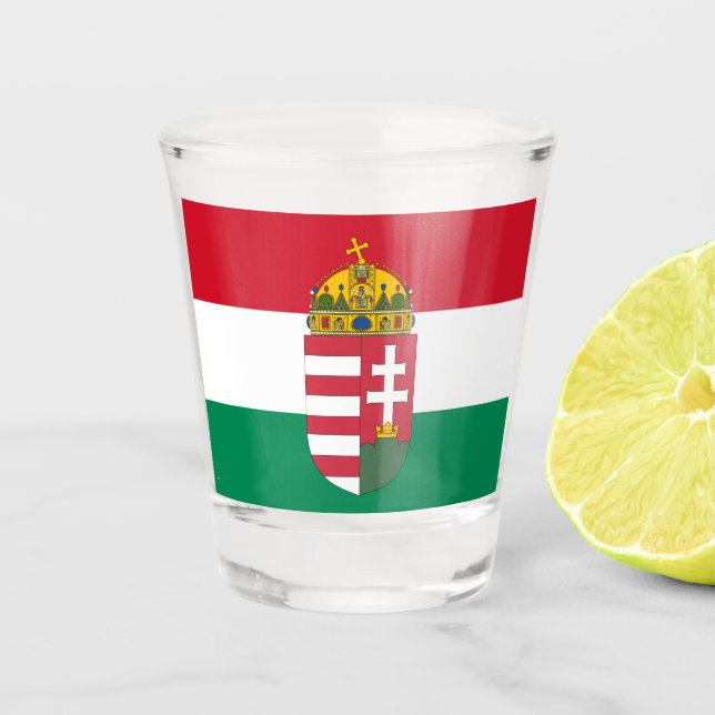 Verre A Shot Drapeau hongrois & Hongrie patriote de pays / spor (Devant)