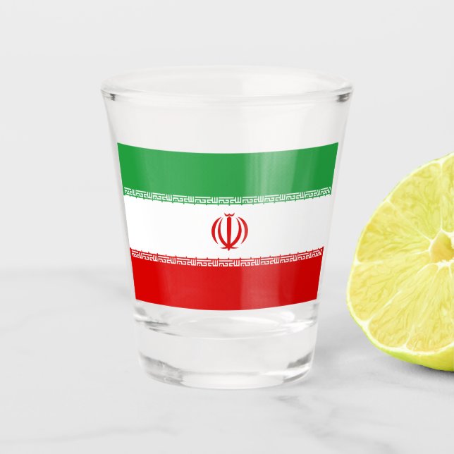 Verre A Shot Drapeau iranien (Iran) (Persan) (Devant)