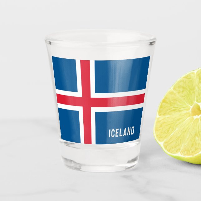 Verre A Shot Drapeau Islande (Devant)