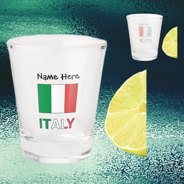 Verre A Shot Drapeau italien avec votre nom (Créateur téléchargé)