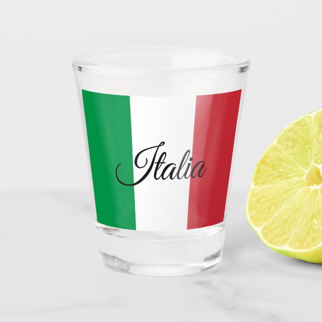 Verre A Shot Drapeau italien & Italie pays patriote / fans spor (Devant)