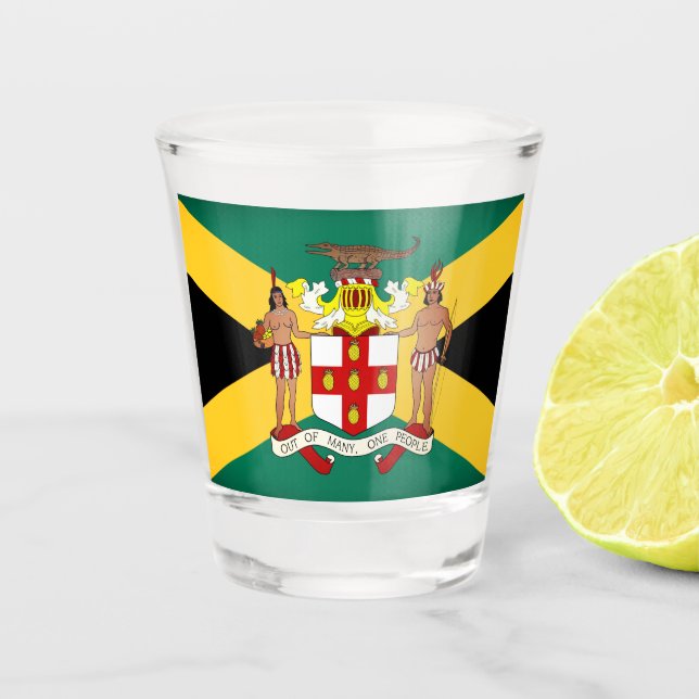 Verre A Shot Drapeau jamaïcain / Armoiries (Devant)
