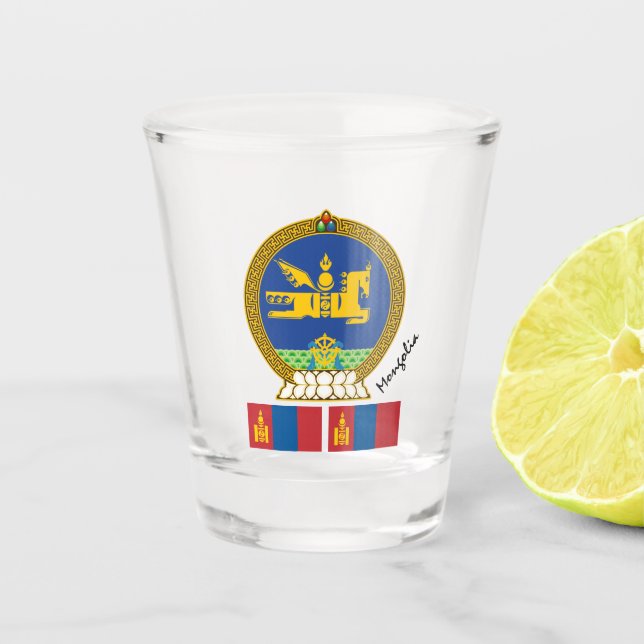 Verre A Shot Drapeau mongol & patriote de la Mongolie / sports (Devant)