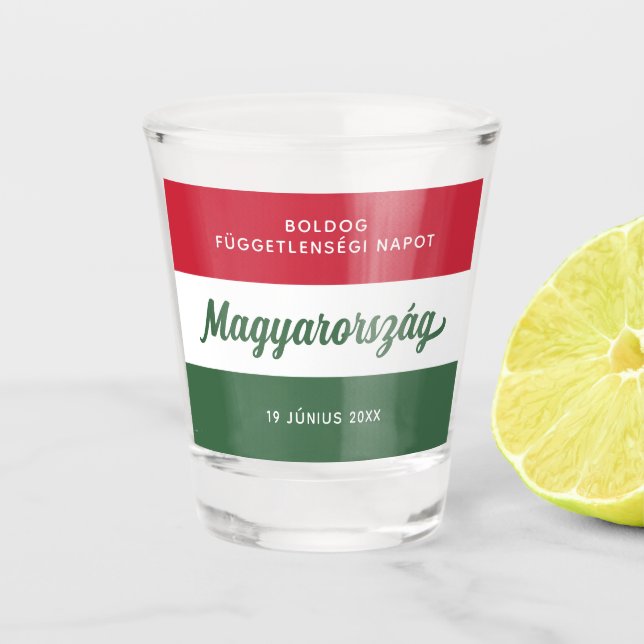 Verre A Shot Drapeau national de la fête de l'indépendance de l (Devant)