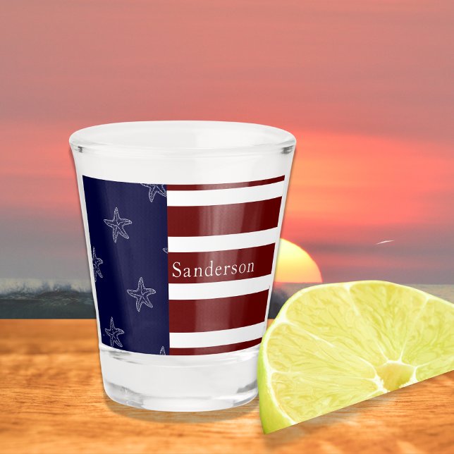 Verre A Shot Drapeau Nautique Américain Rouge Blanc Bleu Aiguil (Créateur téléchargé)
