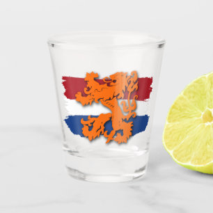 Verre A Shot Drapeau néerlandais Équipe de Hollande Lion Orange