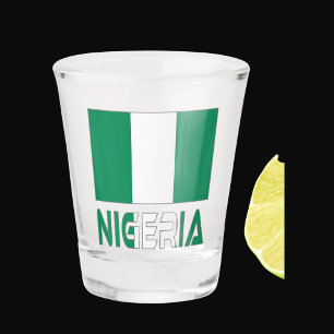Verre A Shot Drapeau nigérian et Nigéria