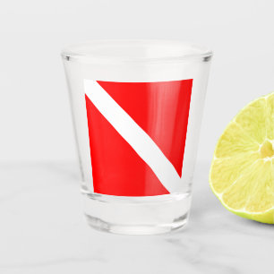 Verre A Shot Drapeau Plongée Plongée Plongée Plongée Diver Down