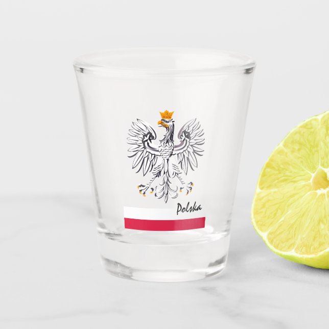 Verre A Shot Drapeau polonais, parti Pologne patriotes /sport P (Devant)