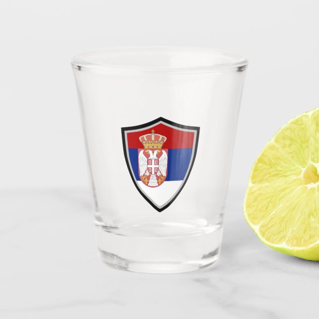 Verre A Shot Drapeau serbe (Devant)